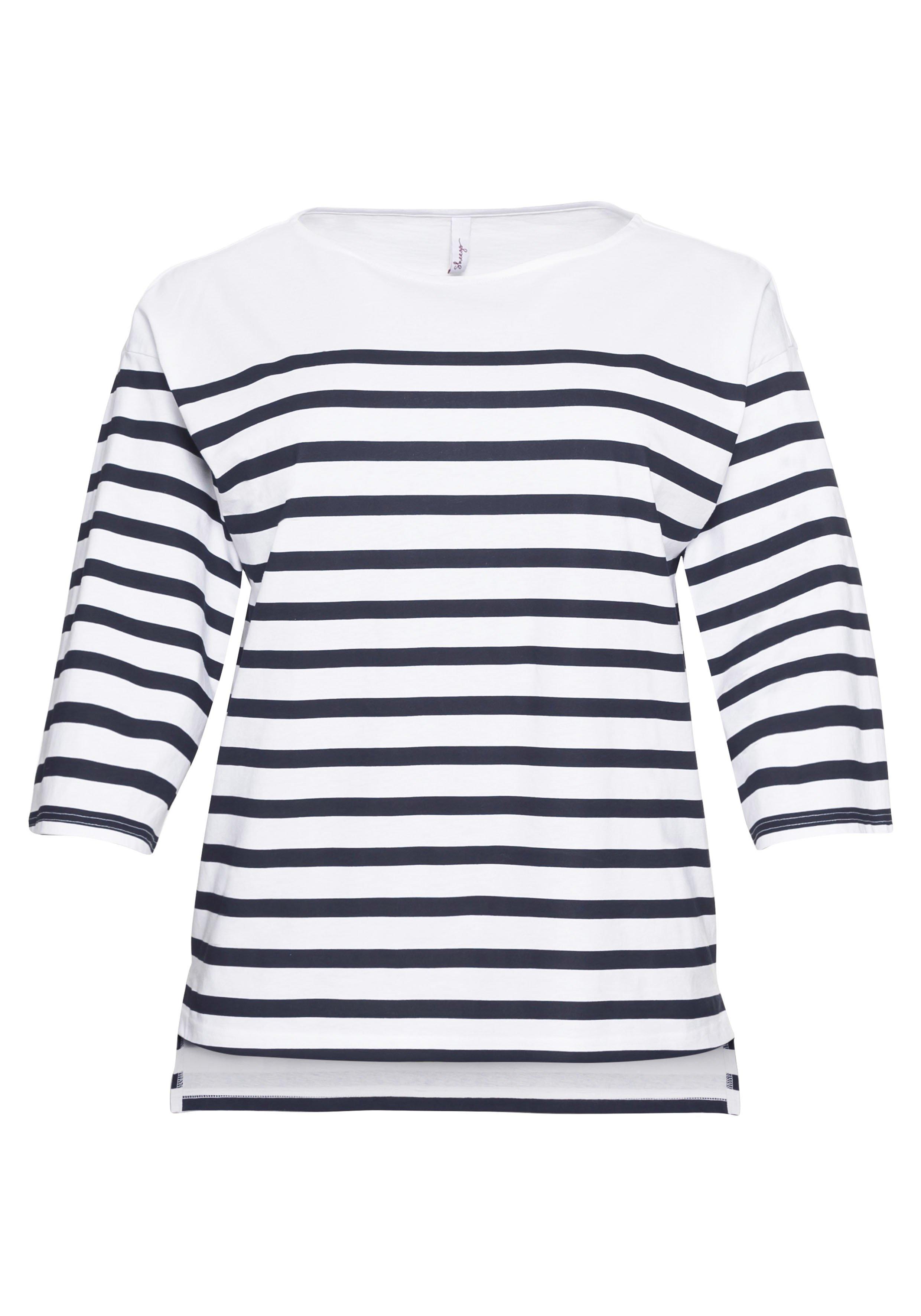 Shirt mit Ringeln und Trompeten-Ärmeln, oversized