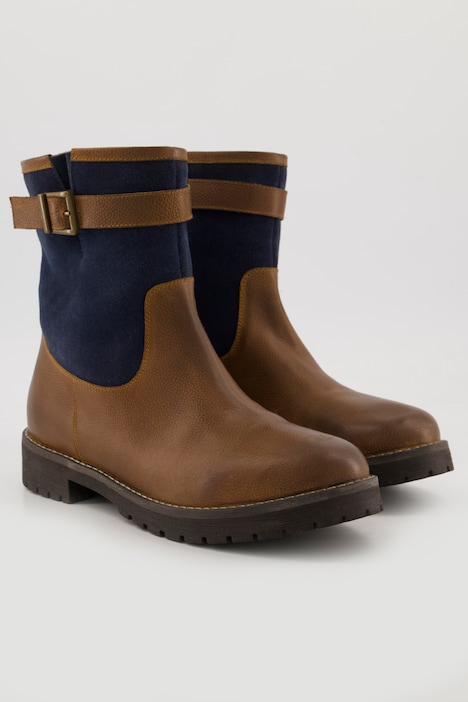 Leder-Boots, Ledermix, Schnalle, Weite H