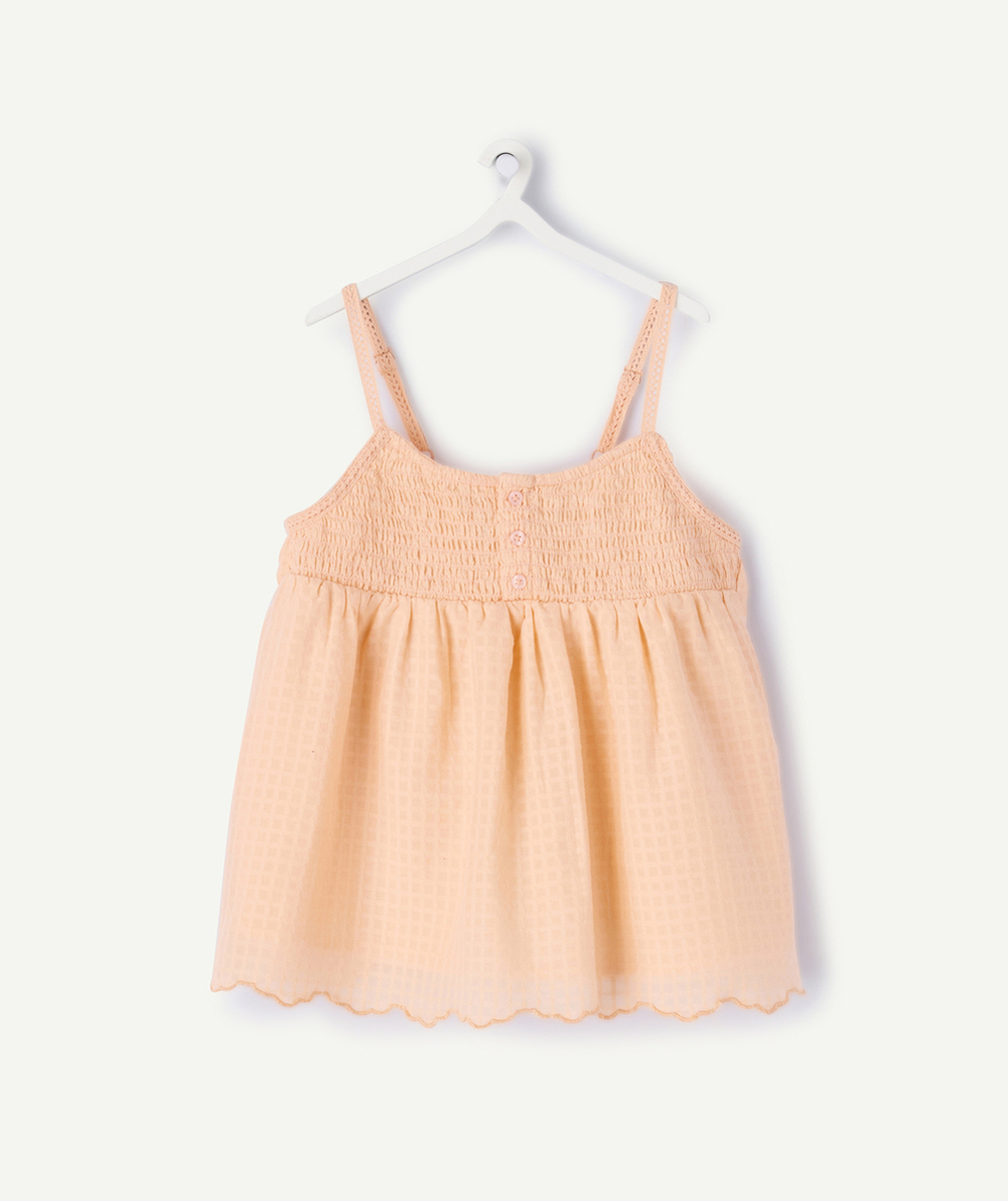 top à bretelles fille abricot