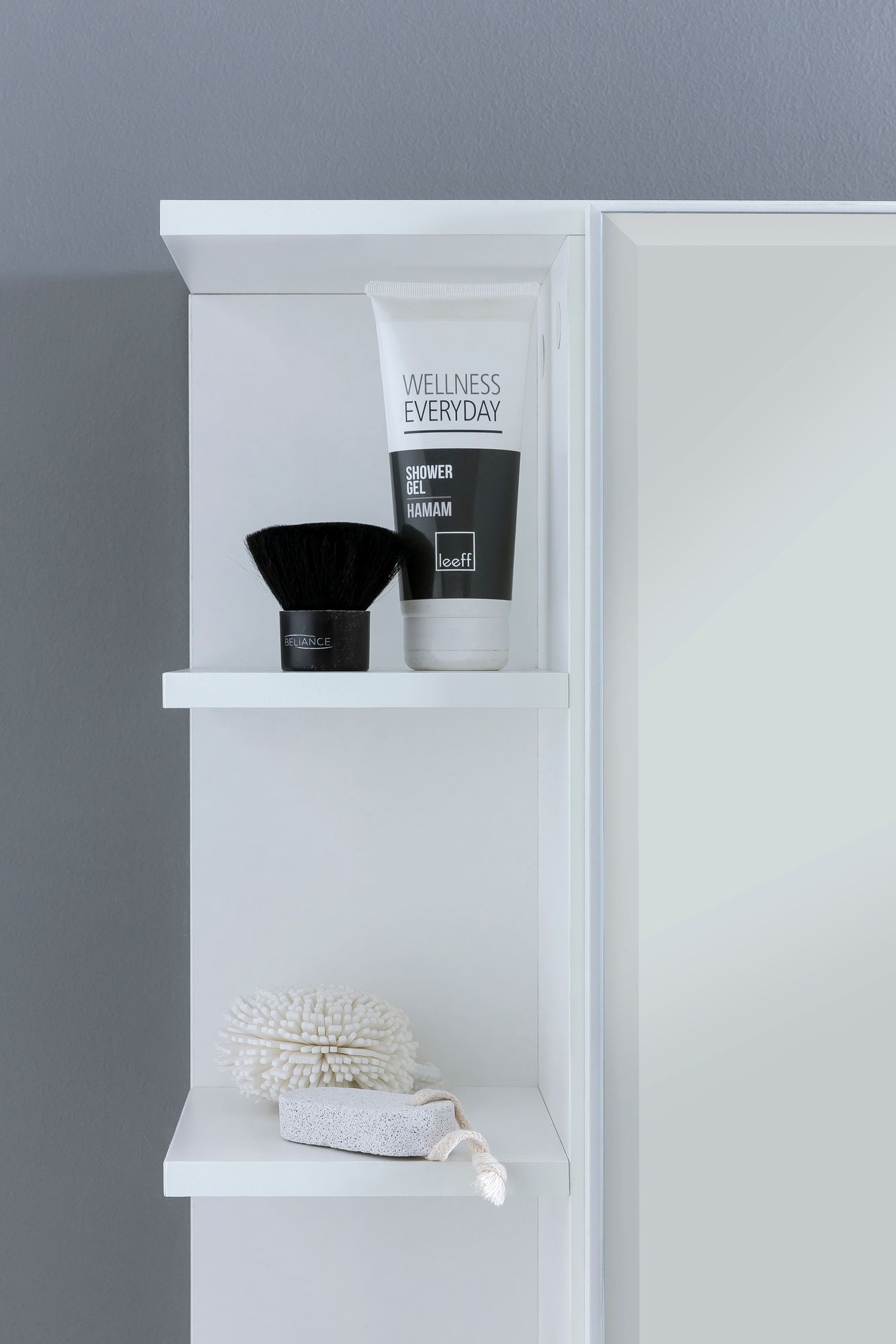 KADIMA DESIGN Moderner Hängeschrank mit Spiegel, Weiß, Wasserabweisend - Stauraum für Badezimmerutensilien