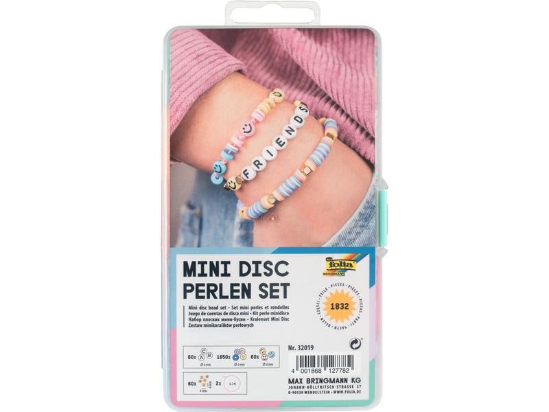 Folia Schmuck Bastelset Mini-Disc-Perlen 1832-teilig Perlenbox