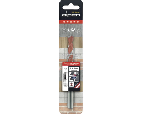 Universele boor Multicut Alpen Ø 4x75 mm