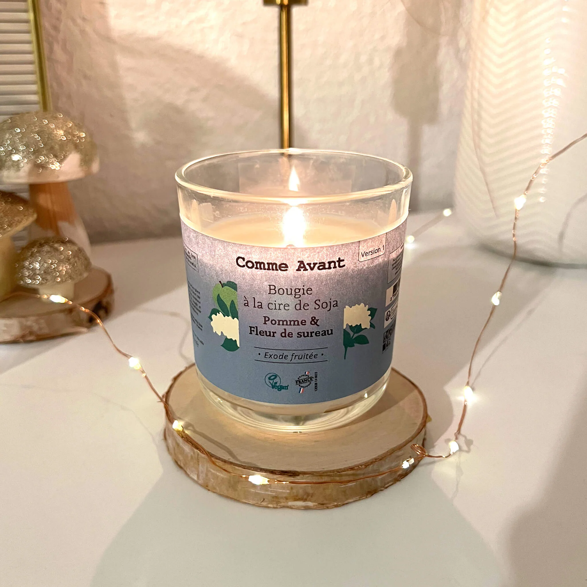 Bougie parfumée à la cire de soja - Version 1 - 1 bougie parfumé - 190g (durée ≈40h) / Sapin & Cèdre