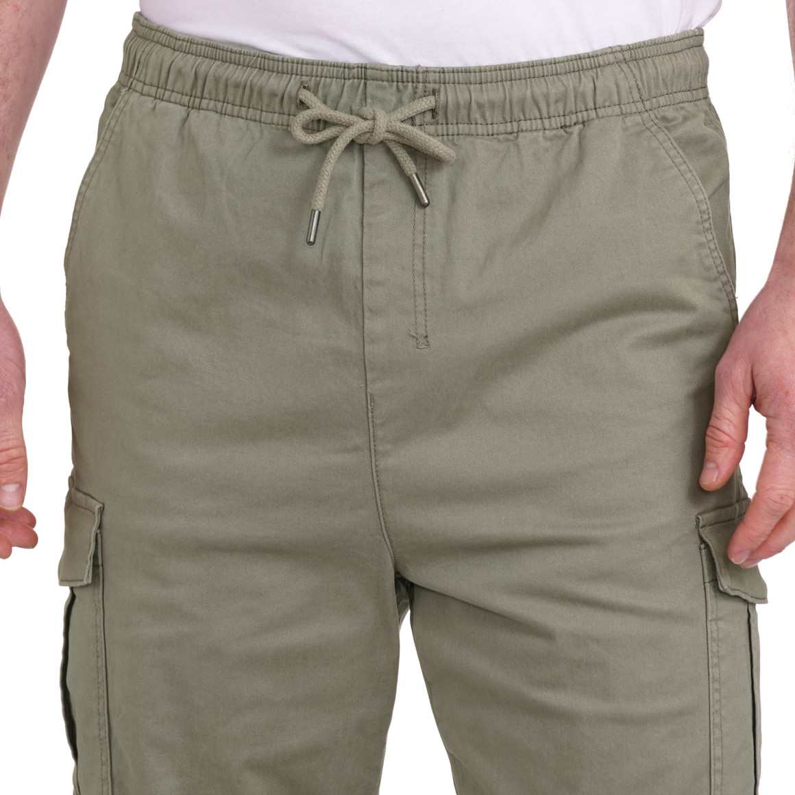 VanVaan Denim Herren Cargohose in Unifarben oliv