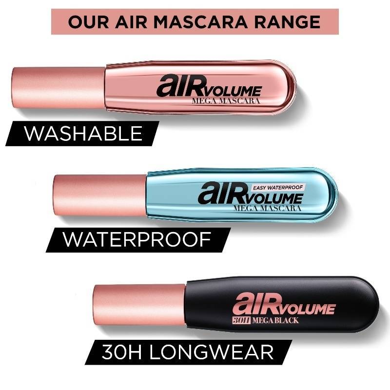 L'Oréal Paris Cosmetics Air Volume Mega Mascara Easy Waterproof 7,9 ml - Black