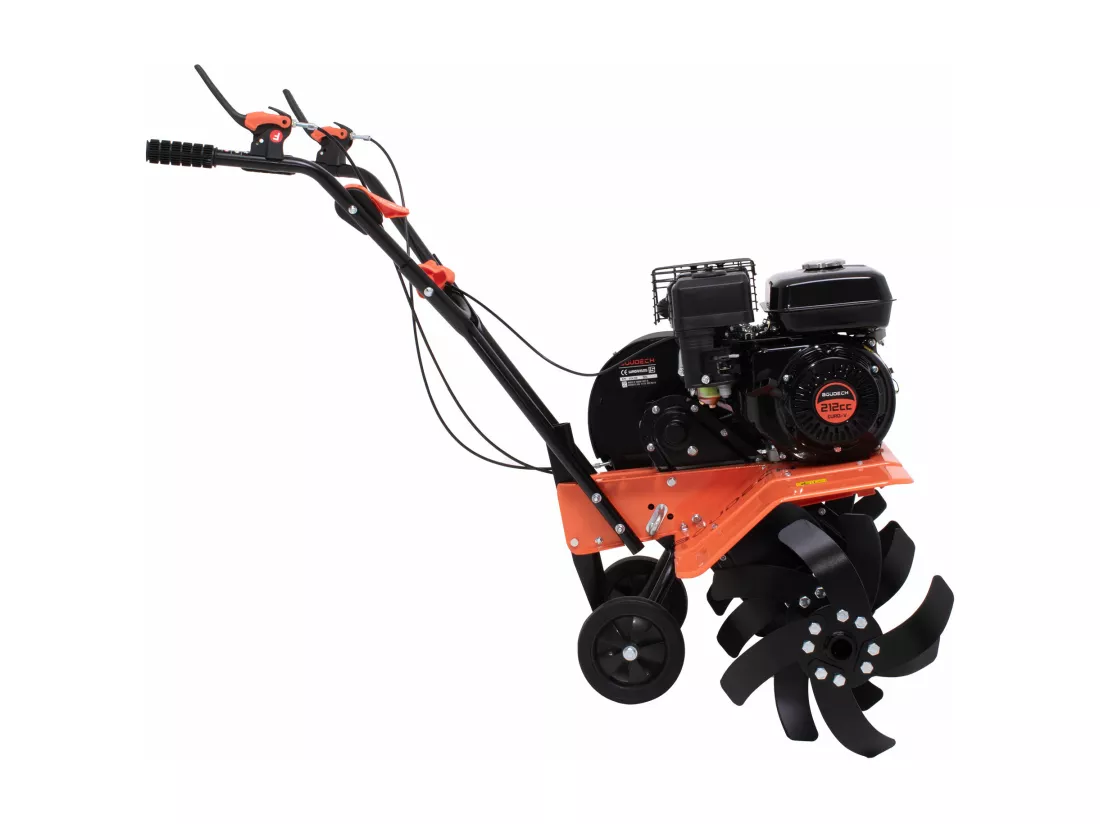Tukang 212 - Motoculteur pour Potager à Explosion à Essence 4 temps 6.1HP Moteur 212cc avec 6 Fraises Ø40 cm