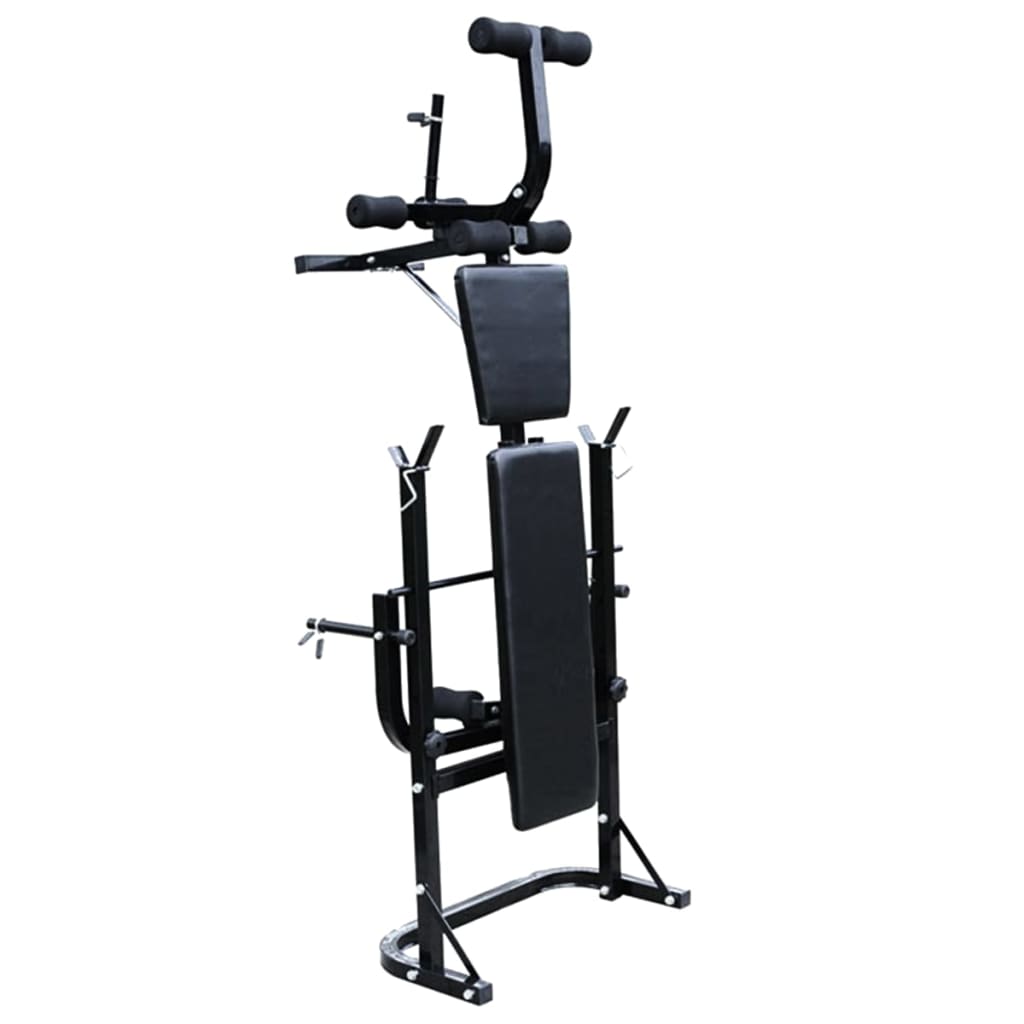 Banco de exercícios Vidaxl com halteres de 30,5 kg
