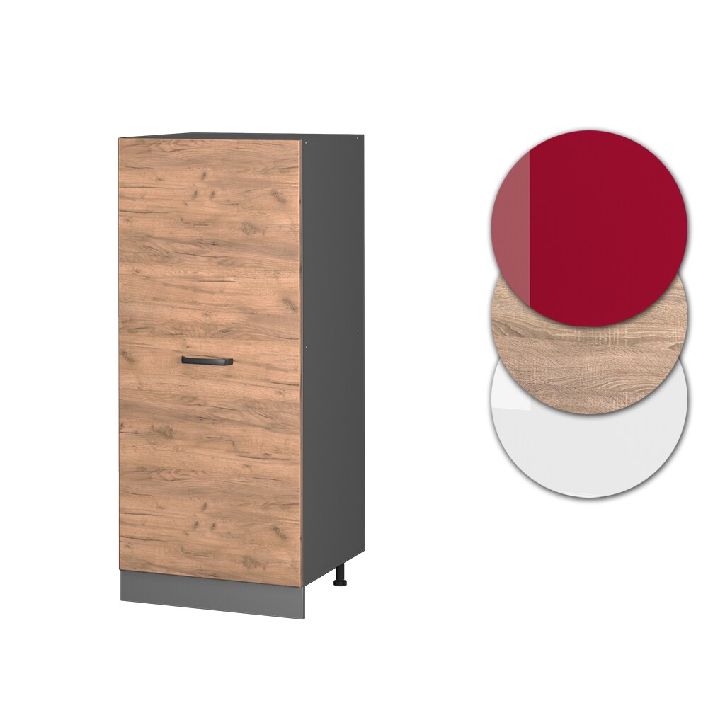 Vicco Backofenumbauschrank Küchenschrank Küchenzeile R-Line 60 cm Anthrazit Eiche große Tür