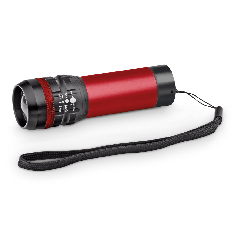hi!dea 94758 - Lampe de poche en aluminium avec fonction zoom avec 3 modes d'éclairage