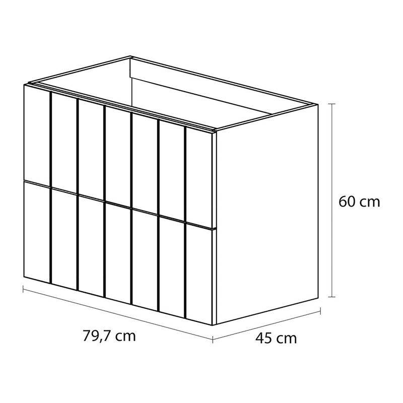 Tiger Maryport Meubelset 80 cm met 2 lades Mat zwart inclusief Quadro wastafel Mat zwart