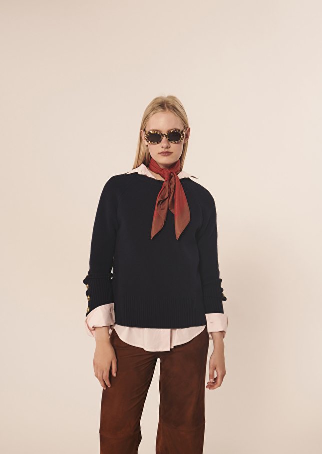 Pull Passengerbleu nuit en laine