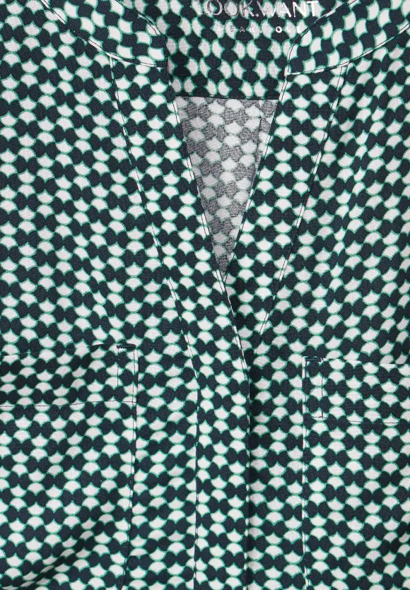 Minimalprint Blusentop - cool vintage green