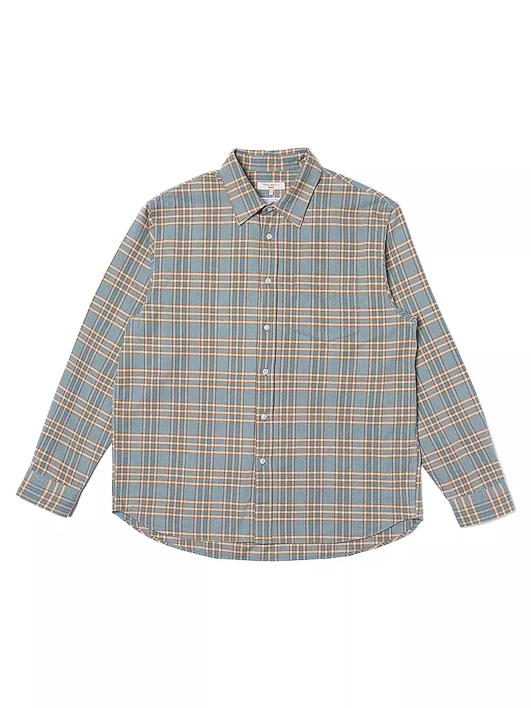 NUDIE JEANS Flanellhemd FILIP PRARIE hellblau