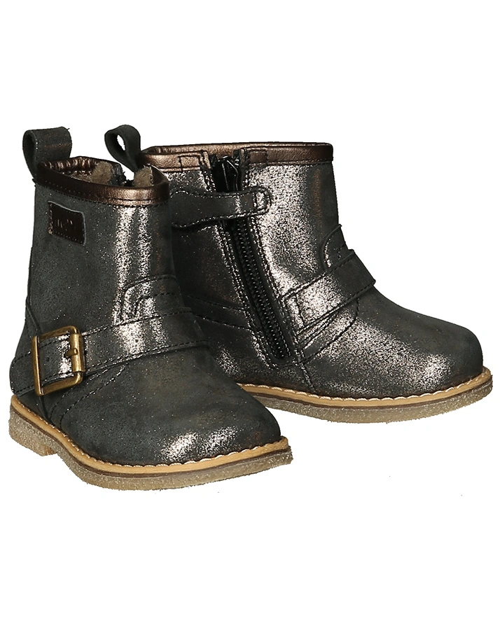Winter-Stiefeletten CHASKA METALLIC gefüttert in dunkelblau/bronze