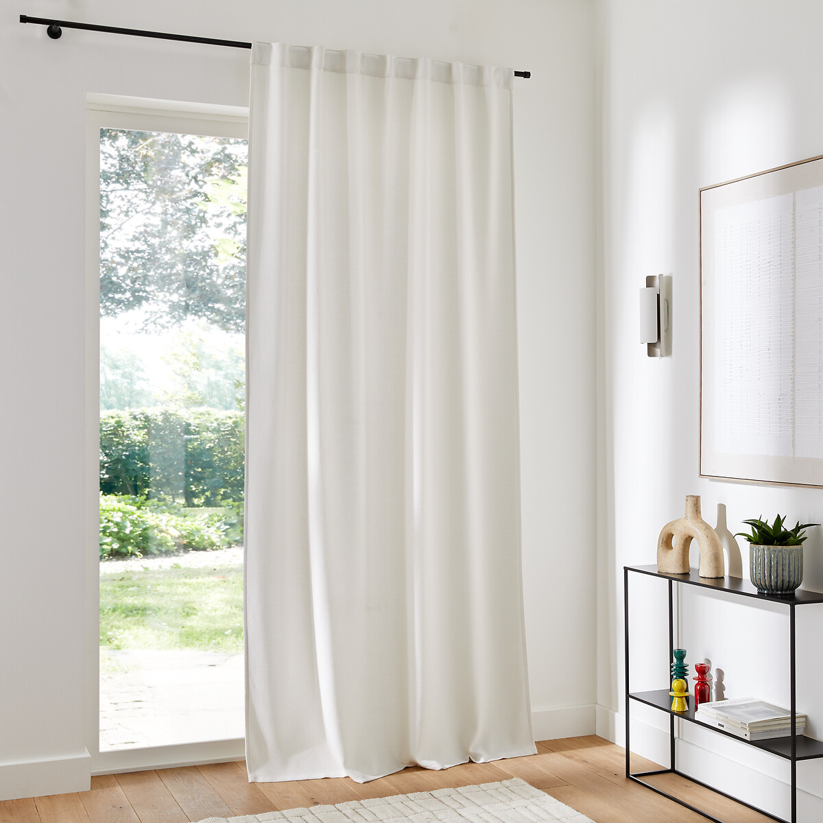 LA REDOUTE INTERIEURS<br>Cortina com acabamento trançado e laços ocultos Montego
