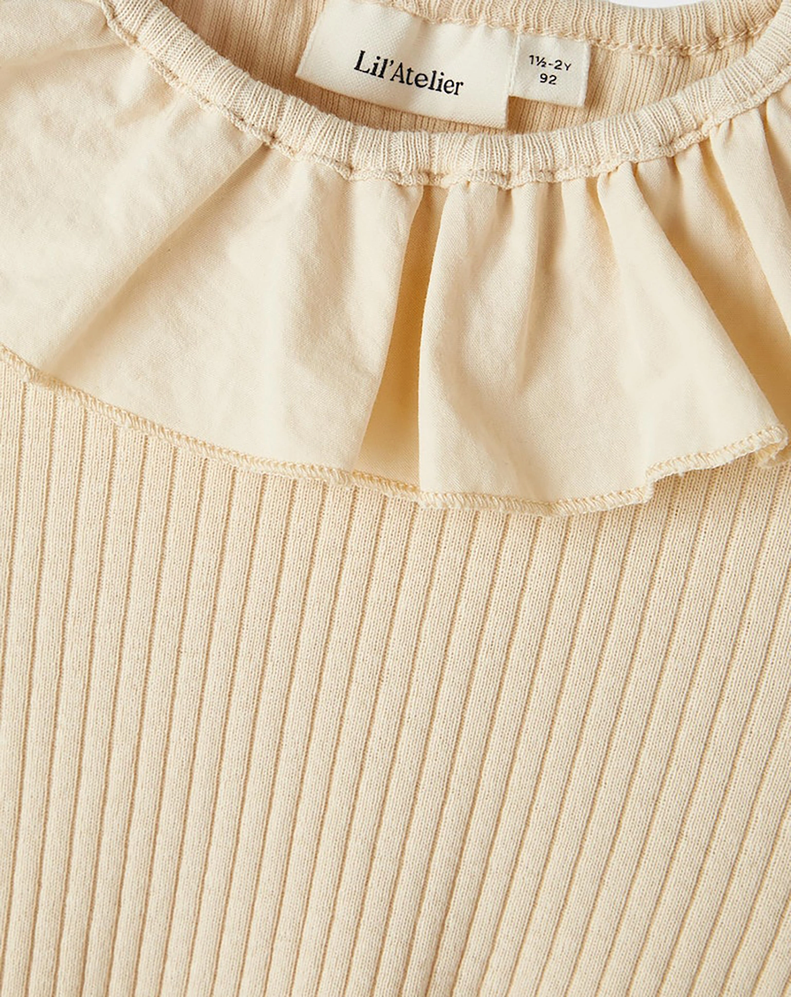 Langarmshirt NMFOMINA mit Rüschenkragen in wood ash