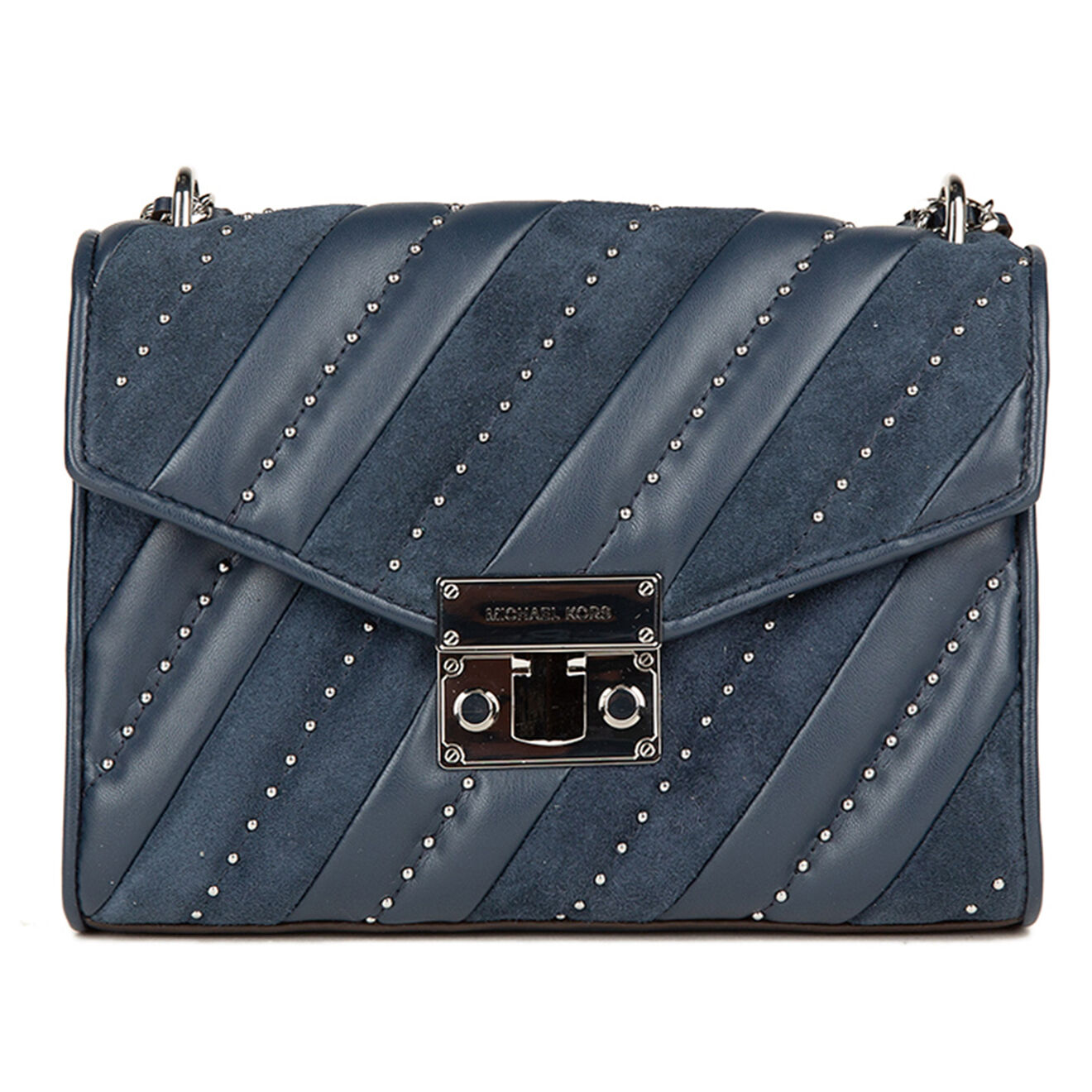 Michael Kors Sac bandoulière en Cuir Jet Set M bleu marine  - 23x16x7 cm