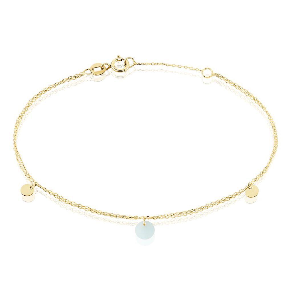 Bracelet Pampilles Colorées Or Jaune Amazonite