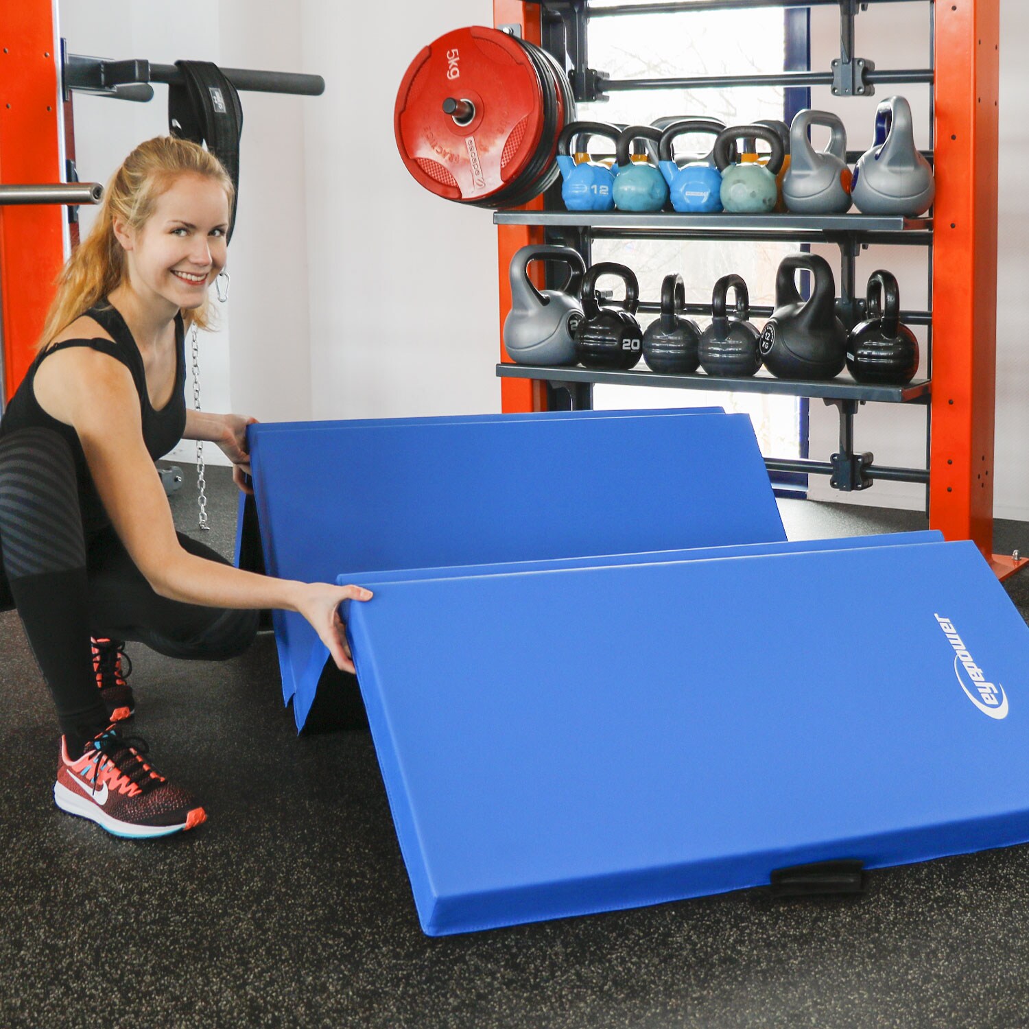 8cm dicke Weichbodenmatte 200x100cm - Faltbare Turnmatte
