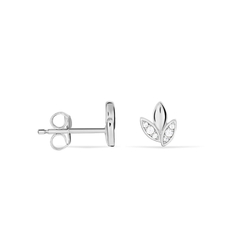 Boucles D'oreilles Puces Tihana Argent Blanc Oxyde De Zirconium