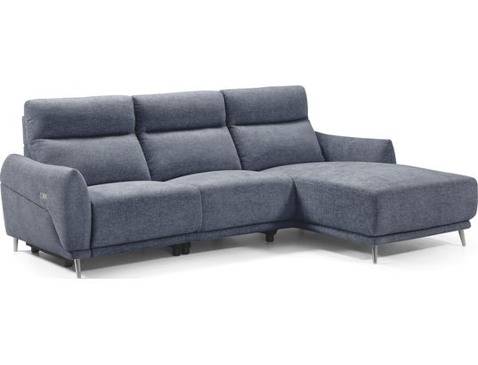 CONCEPT1 - Canapé tissu Munich 2 relax électrique bleu angle droite