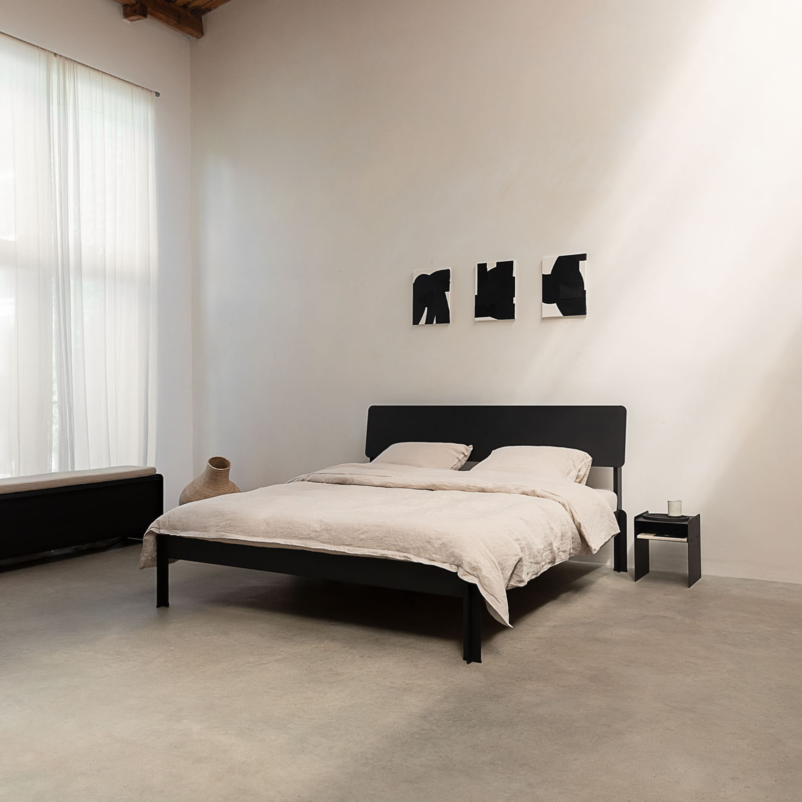 Stalen bedframe °03 | Zwart 180 x 210 cm