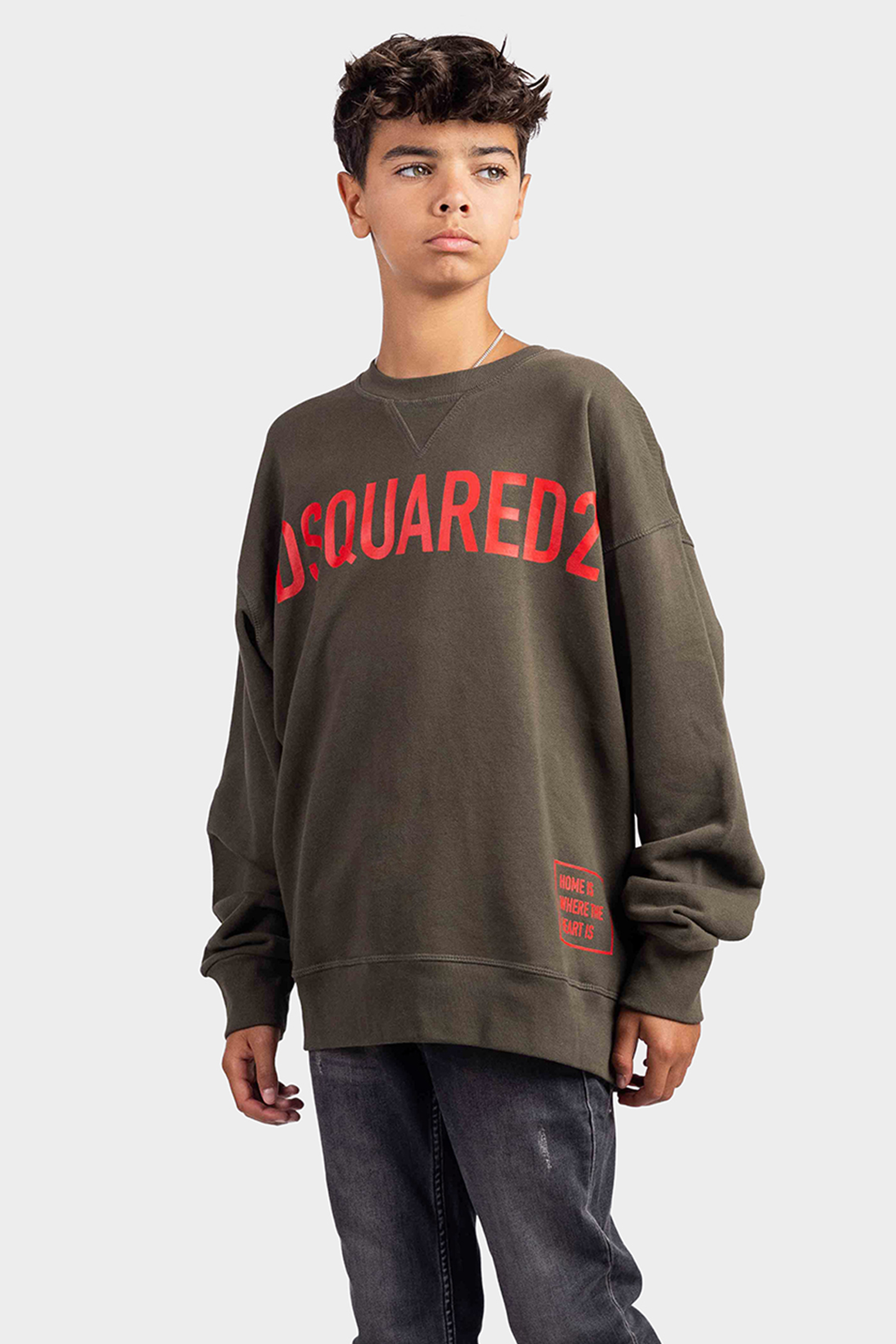 Dsquared2 Slouch Fit Sweater KIDS Army