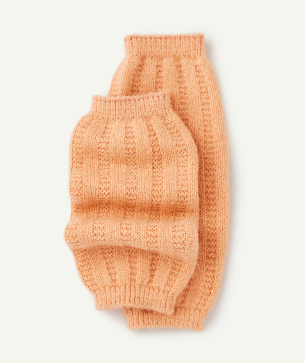 GUÊTRES EN TRICOT FILLE ROSE ORANGÉ