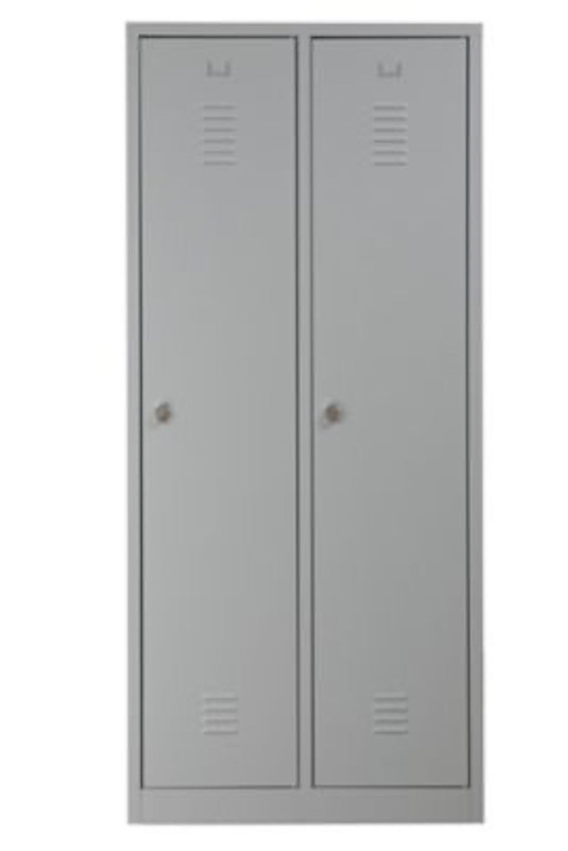 PROREGAL Garderobekast Camel 2 Compartimenten HxBxD 180 x 80 x 50 cm Hangslot Grijs