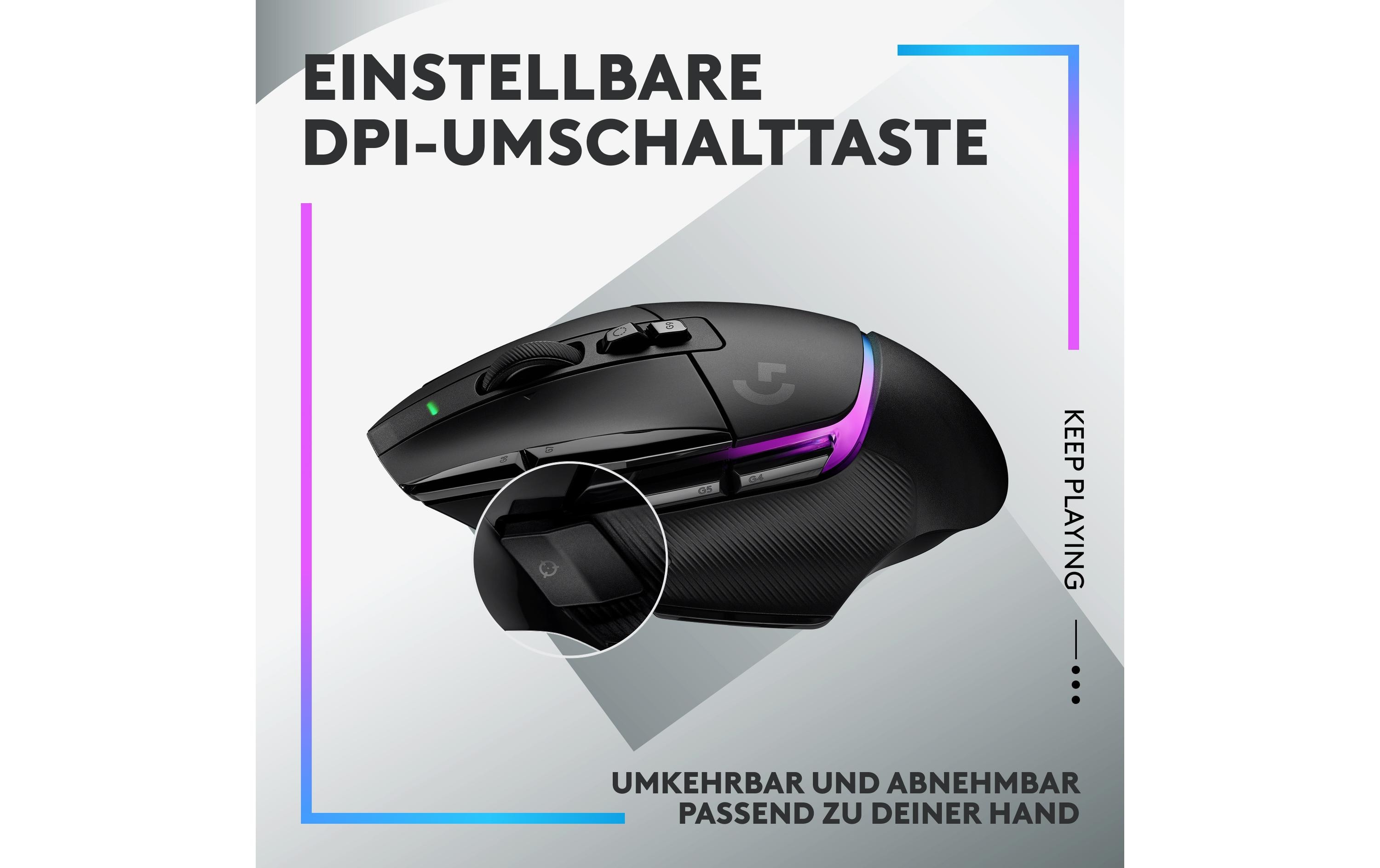 Gaming-Maus G502 X Plus Schwarz<br>Kabellose Lightspeed Gaming-Maus mit «Lightsync»-RGB-Beleuchtung