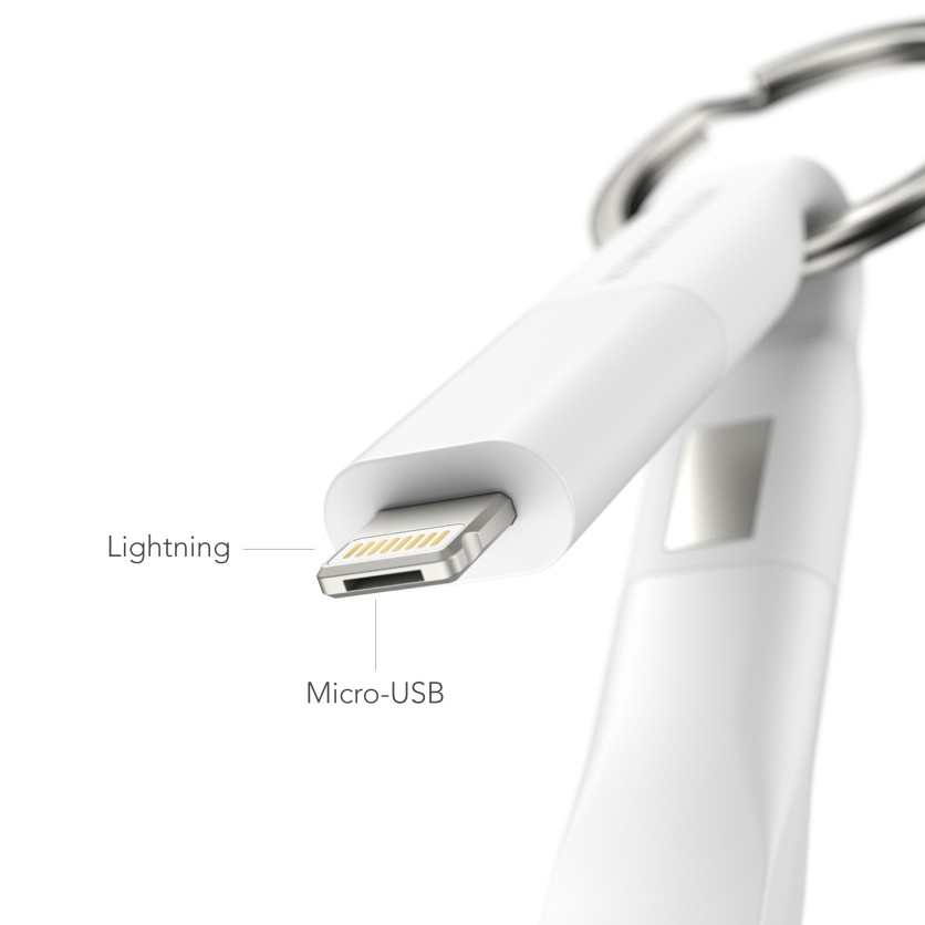 High Six (3A) 6in1 Schlüsselanhänger Micro / USB C / Lightning Ladekabel   Flaschenöffner (HSI00003) - Silver