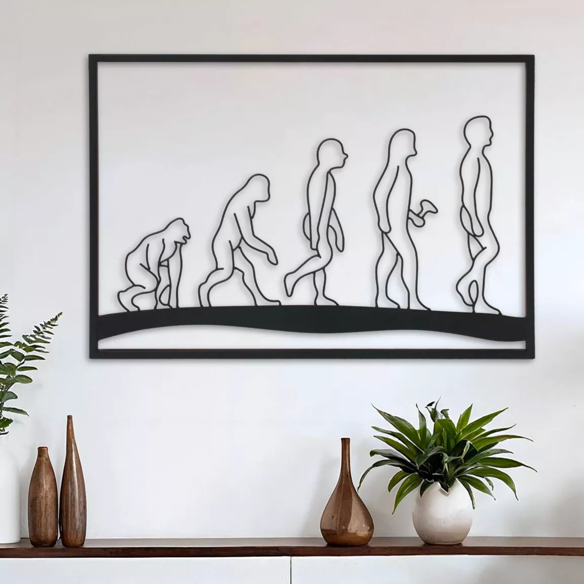 Décoration murale en métal (70 x H50 cm) Evolution Noir