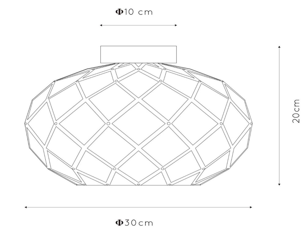 Lucide Wolfram plafondlamp 30cm 1x E27 zwart