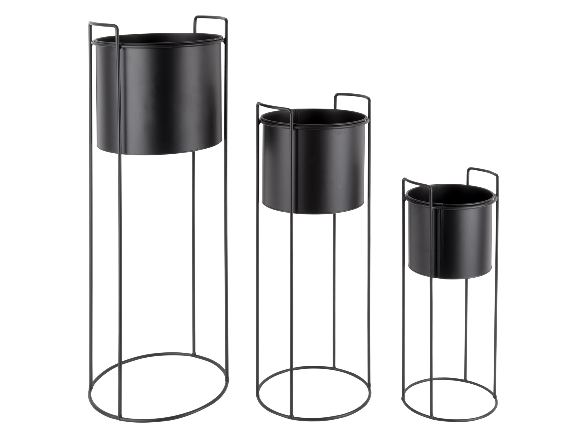Plant pot set Essence round iron black