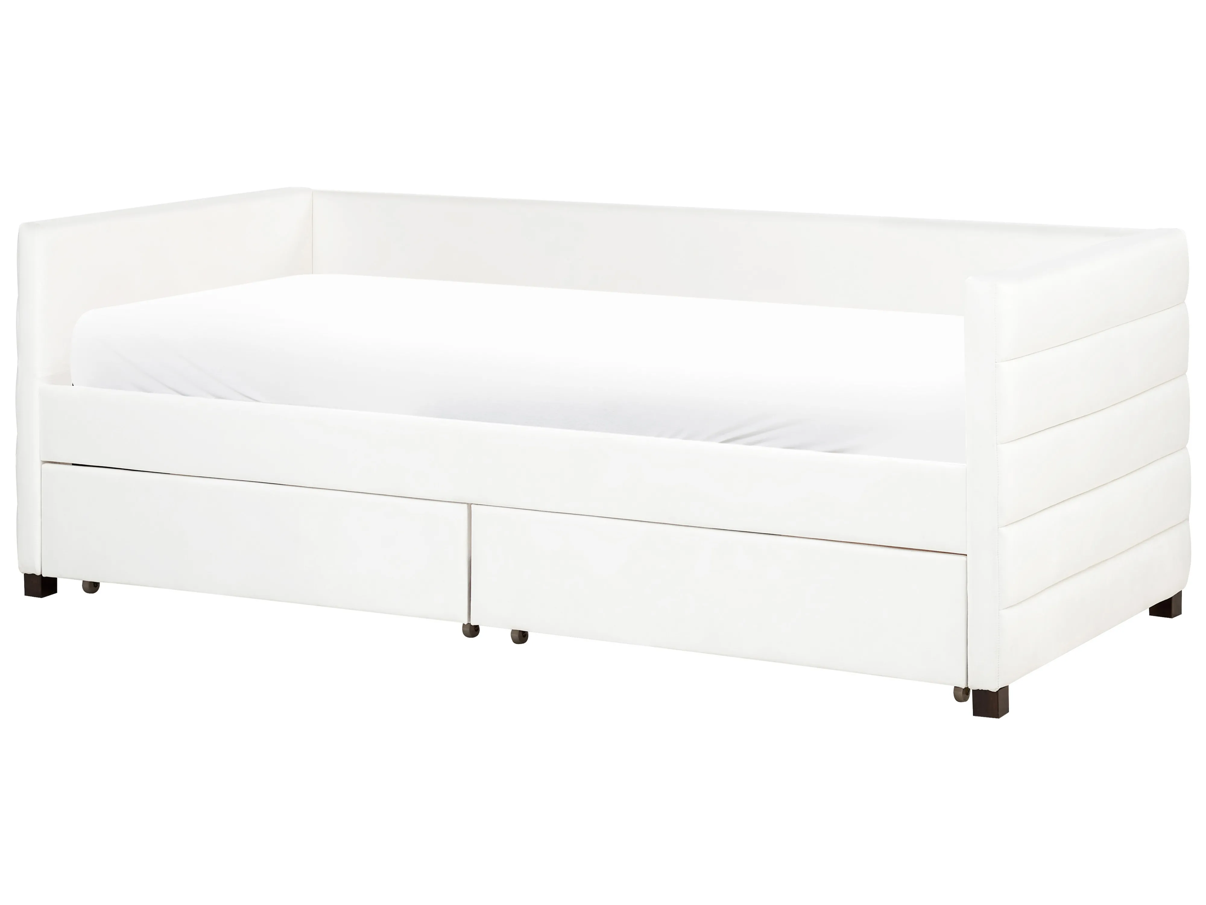 Bedbank met opbergruimte Fluweel MARRAY 90 x 200 cm Gebroken wit