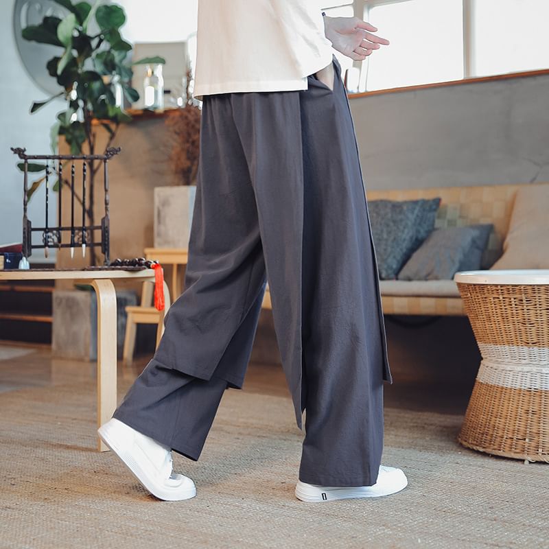 Blueforce - Mid Rise Plain Mock Two Piece Straight Leg Broek