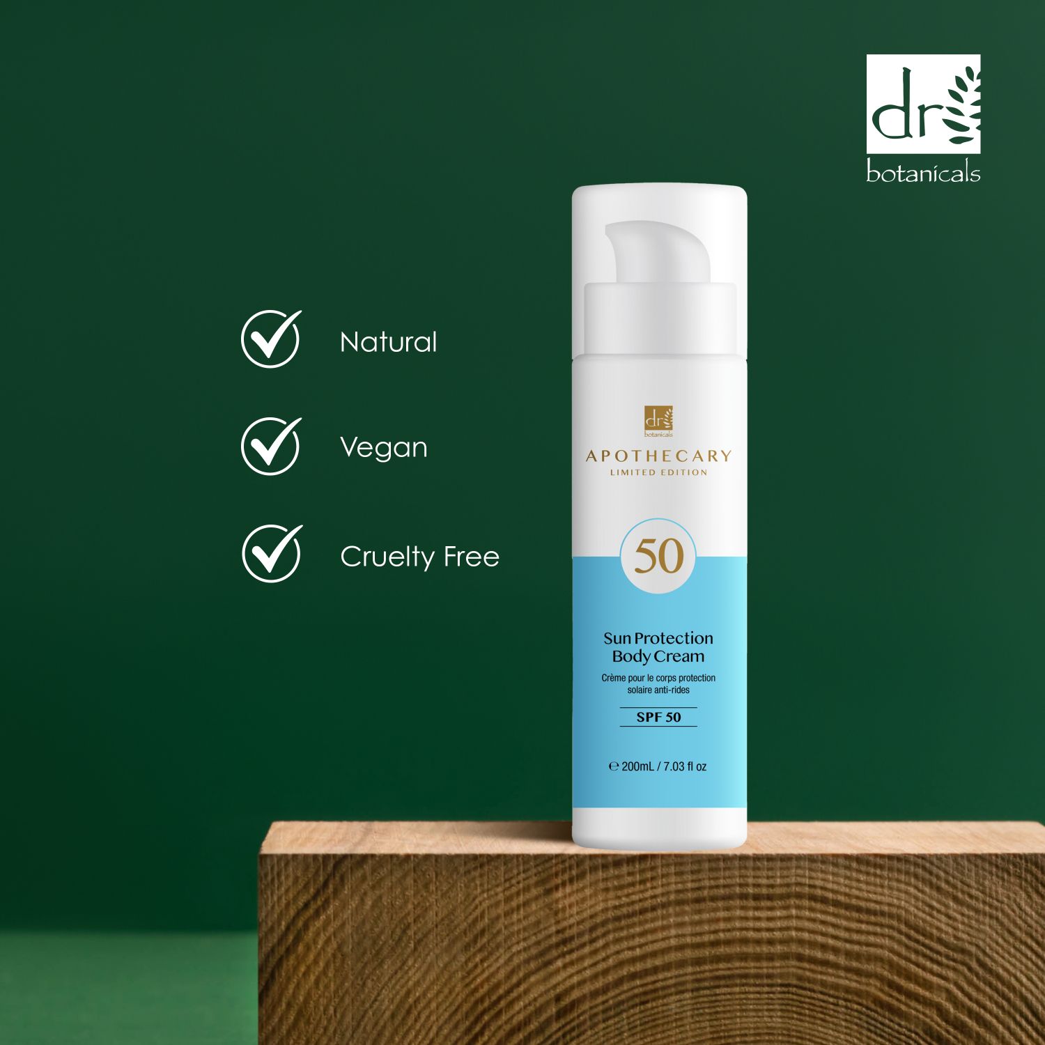Dr Botanicals SPF 50 Body Cream 200ml