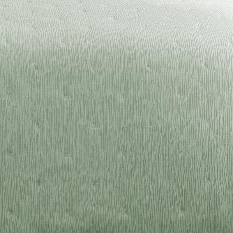 Couvre lit boutis 'Valea' effet froissé vert