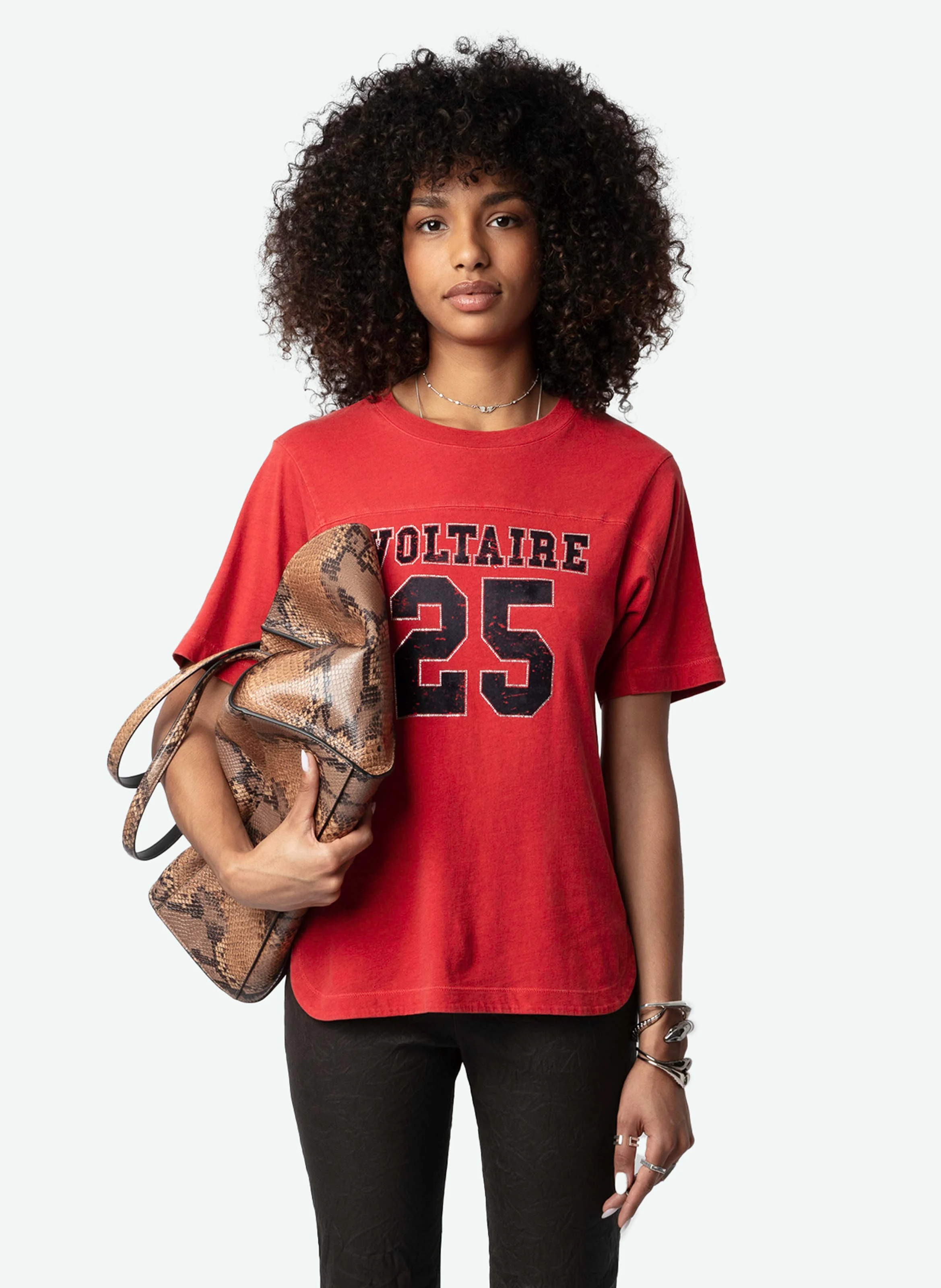 BOW - Tee-shirt imprimé en coton biologique| Rouge