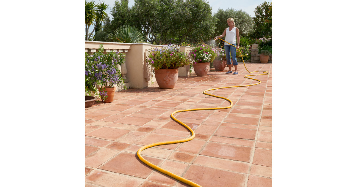 HozelockAuto Reel Wandslangbox 25 meter + Superhoze 7.5 meter slanghaspel  (Grijs/geel)