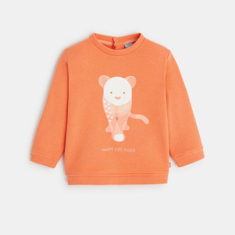 Sweat molleton félin orange bébé garçon Orange