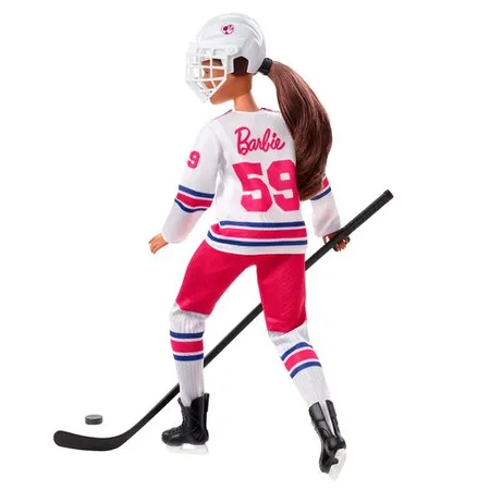 Barbie Wintersport Eishockeyspielerin-Puppe brünett, kurvige Form (30 cm)