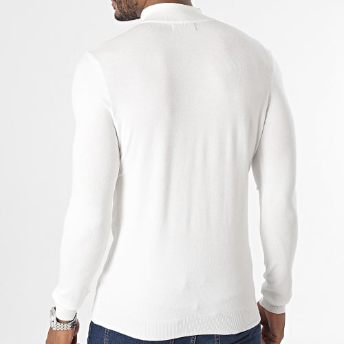 Pull Col Cheminée Blanc