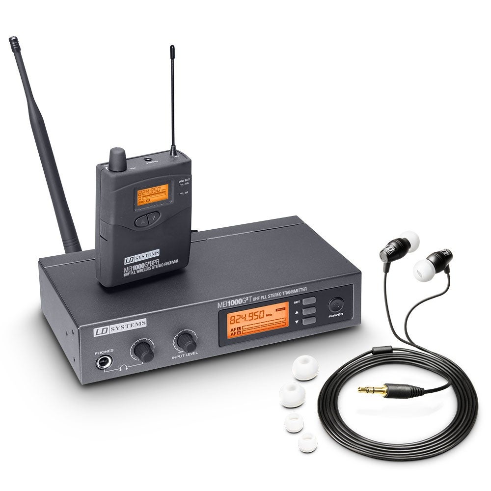 LD Systems MEI 1000 G2 draadloze in-ear set 823 - 832 en 863 - 865 MHz