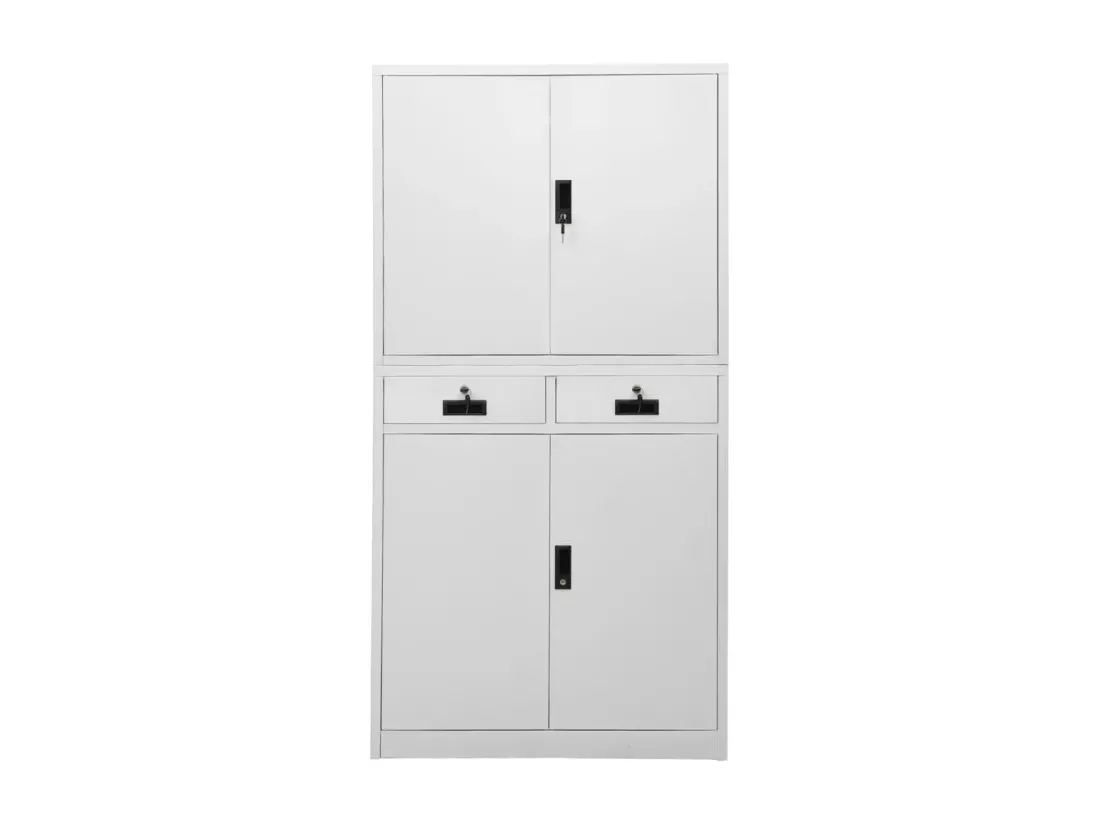 Armoire de bureau Gris clair 90x40x180 cm Acier