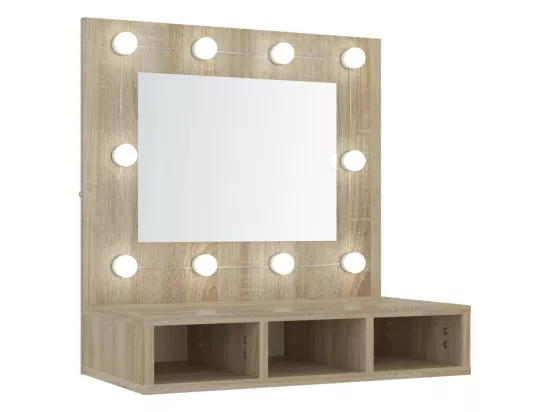 Armoire de miroir avec LED Chêne sonoma 60x31,5x62 cm