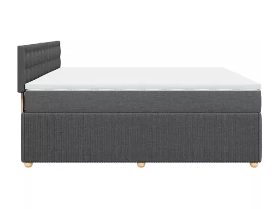 Sommier à lattes de lit avec matelas Gris foncé 180x200cm Tissu
