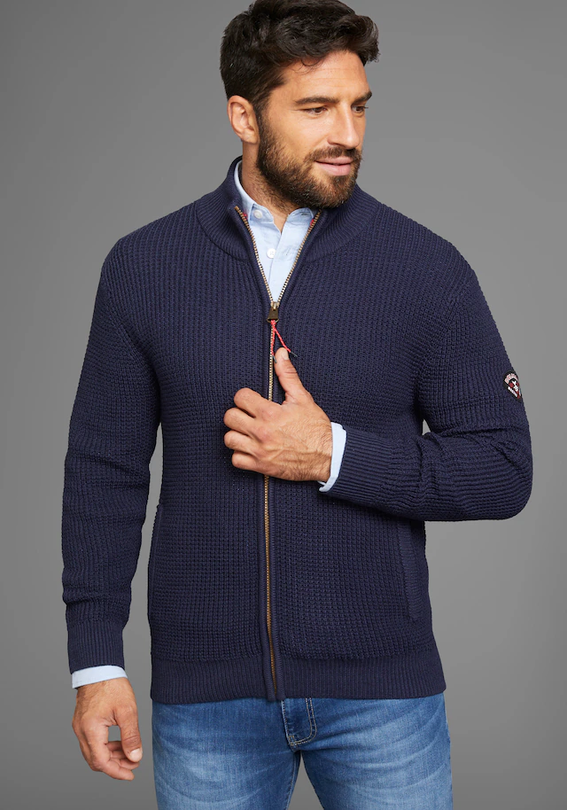 DELMAO Strickjacke »Bis Grösse 3XL«, mit Wabenstruktur - NEUE KOLLEKTION