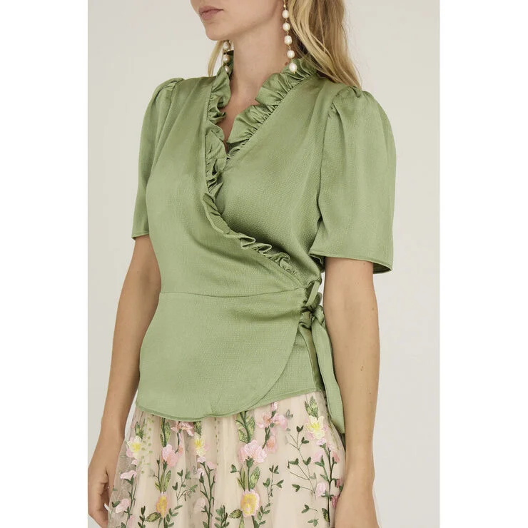 A-VIEW Peony blouse Dusty green