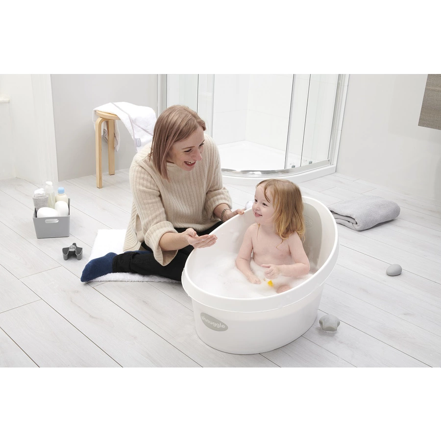 shnuggle® Kleinkindbadewanne weiß  hellgrau